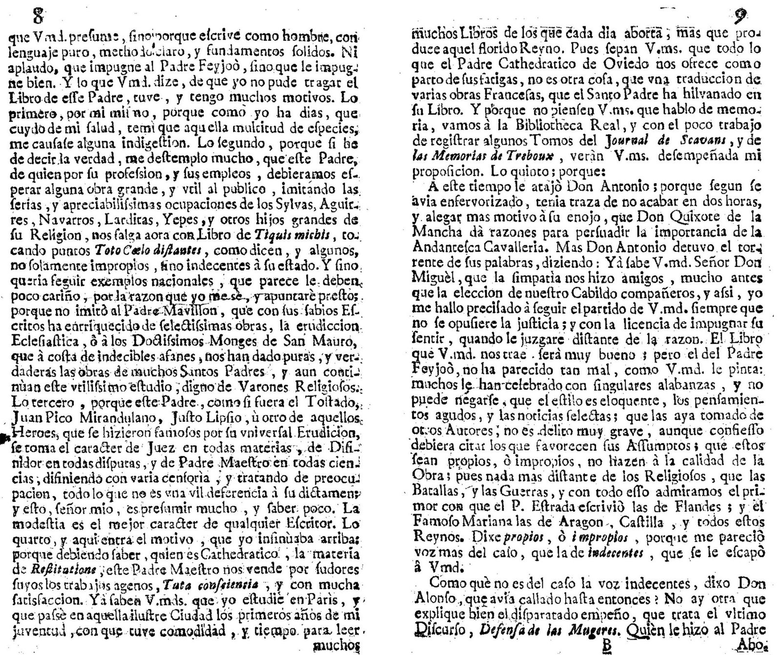 Acusación de traducción de obras francesas en la Tertulia histórica y apologética de 1728
