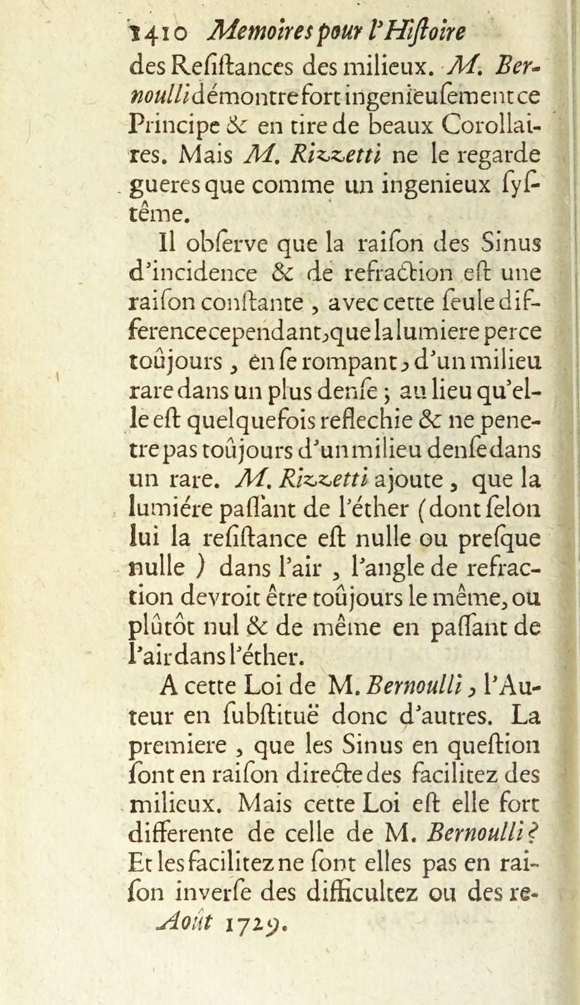 Trévoux de 1729, página 1410, con cursivas y espaciado estrecho