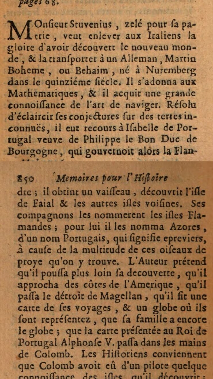 Recorte de Trévoux: Behaim (reto de 1733) (D2-C007)