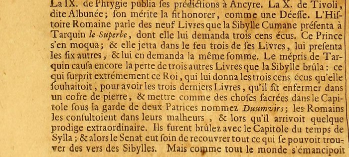 Recorte de Moréri: las Sibilas (O475)
