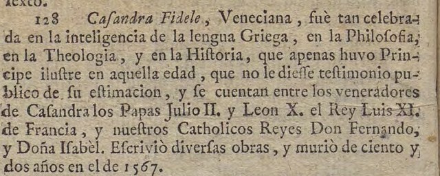 Recorte de Feijoo: las sabias italianas (Casandra Fidele) (O508)